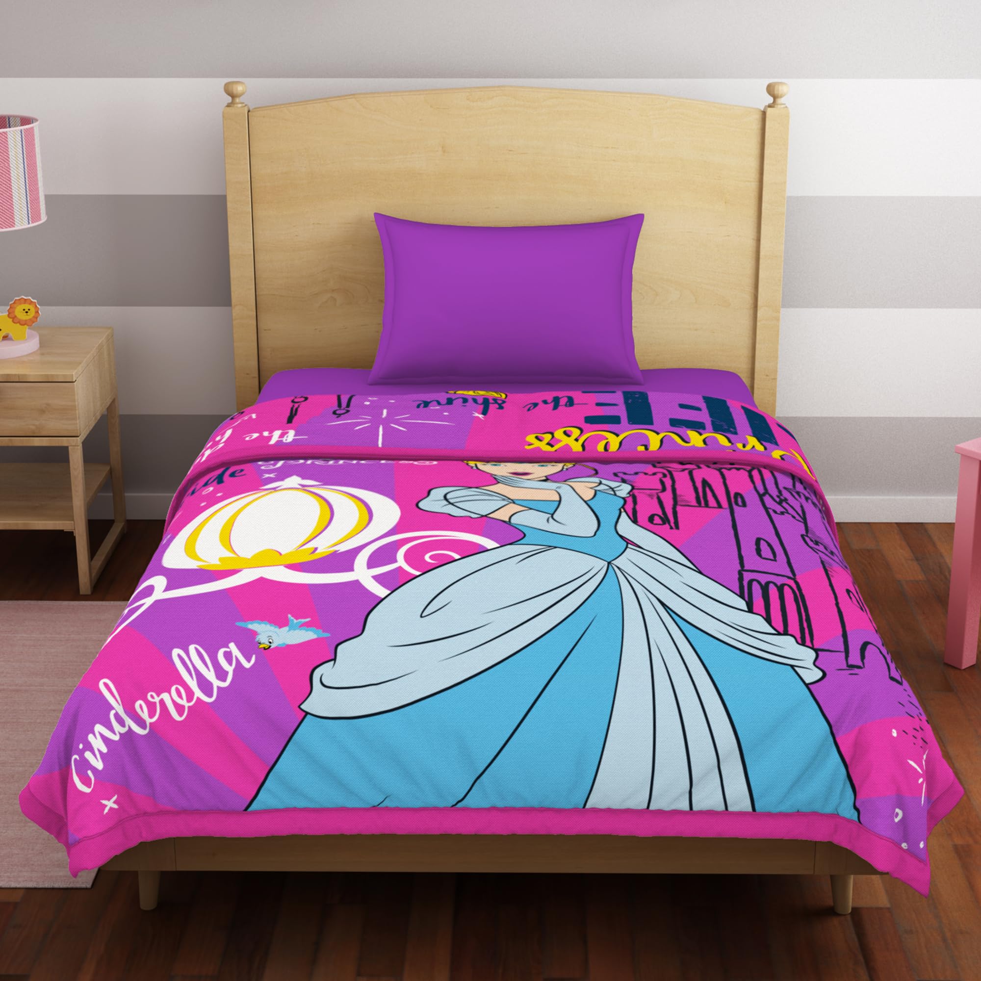 Welspun Disney Princess AC Blanket for Kid | 300 GSM Duvets for Single Bed | Anti- Pilling & Skin Safe Dohar Single Bed, Diwali Gifts | (60" X 87" Inches) - Pink-image-44