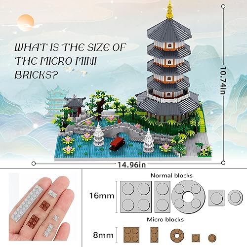 Miniatura 2 de NEWABWN Juego de microbloques de construcción de arquitectura china, juego de construcción creativa, juguetes regalos para adultos y niños a partir