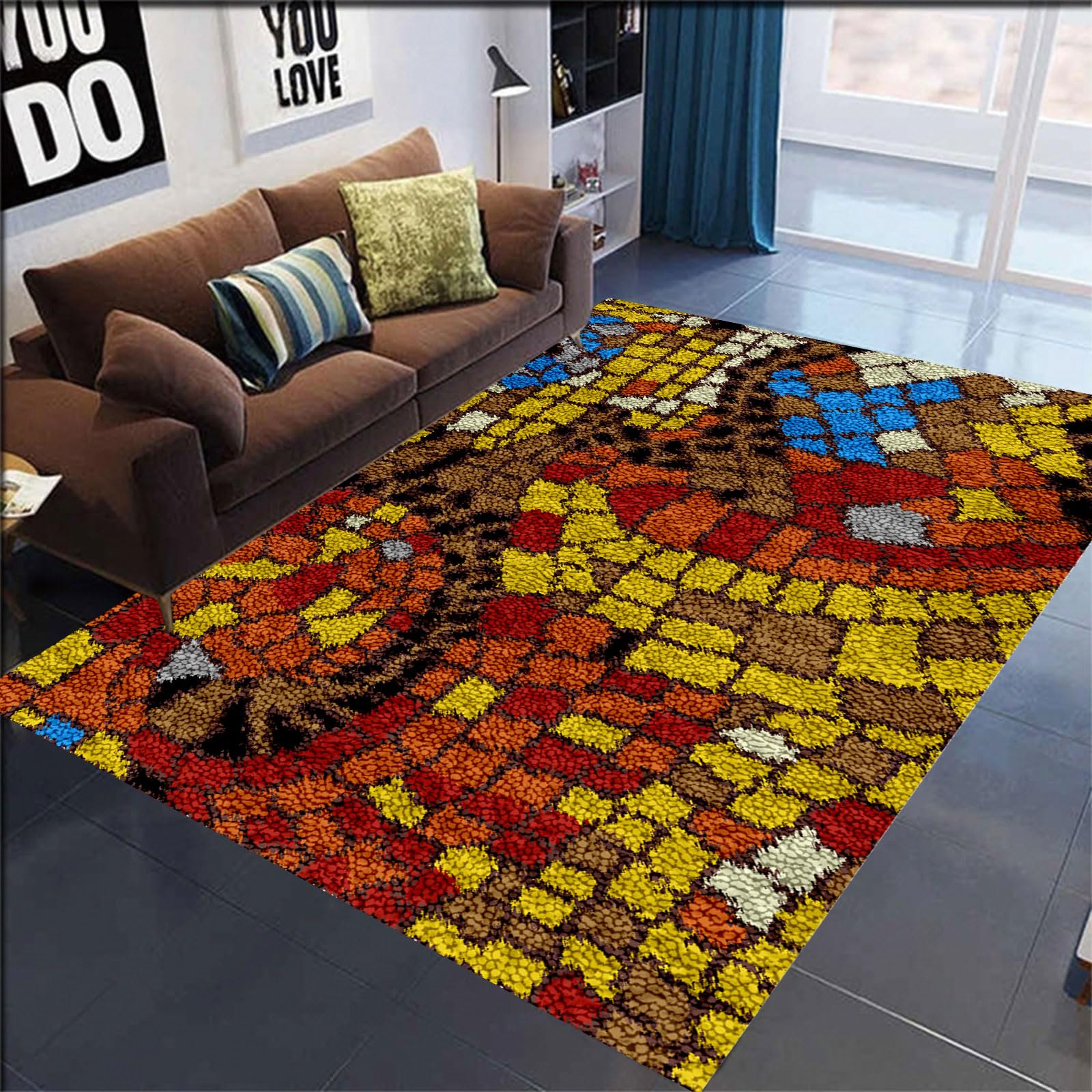 Kit de alfombra con gancho de pestillo para adultos, kit de costura para principiantes con gancho de pestillo, kit de manualidades para decoración del hogar