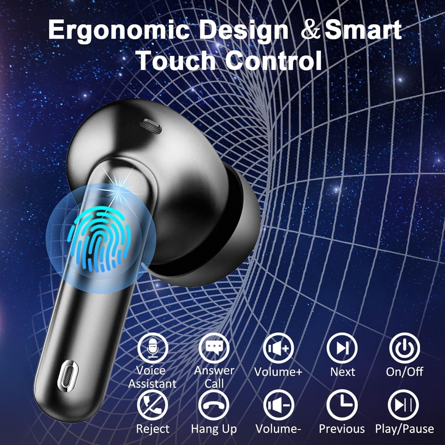 Auriculares Inalambricos Bluetooth 5.4 HiFi Estéreo, 48H Cascos Bluetooth
