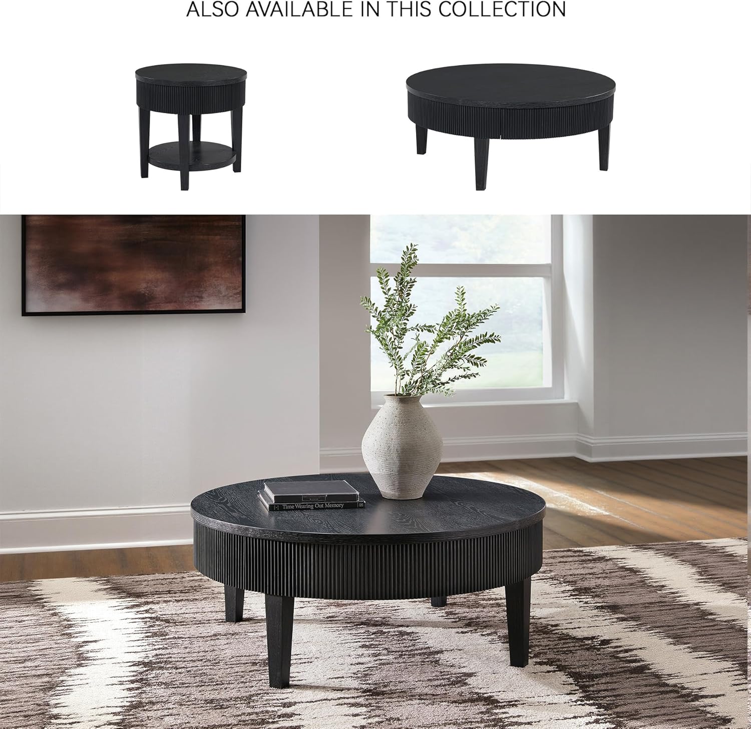 Signature Design by Ashley Marstream Modern Coffee Table with 4 Legs, Black