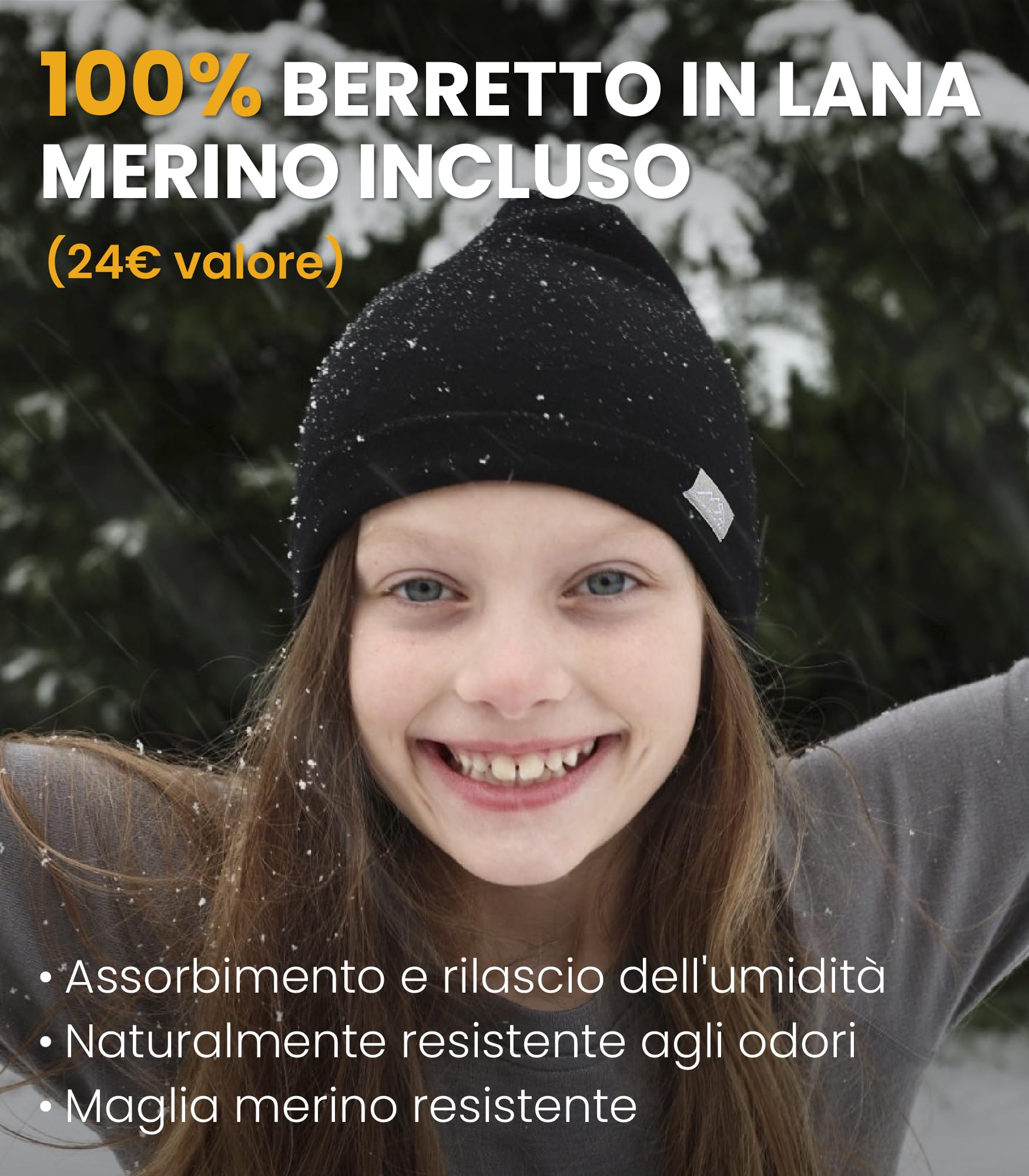 Merino.tech Intimo Termico Lana Merino Bambino - Medio Completo Maglia Termica Lana Merino e Pantaloni Bambina e Ragazzo