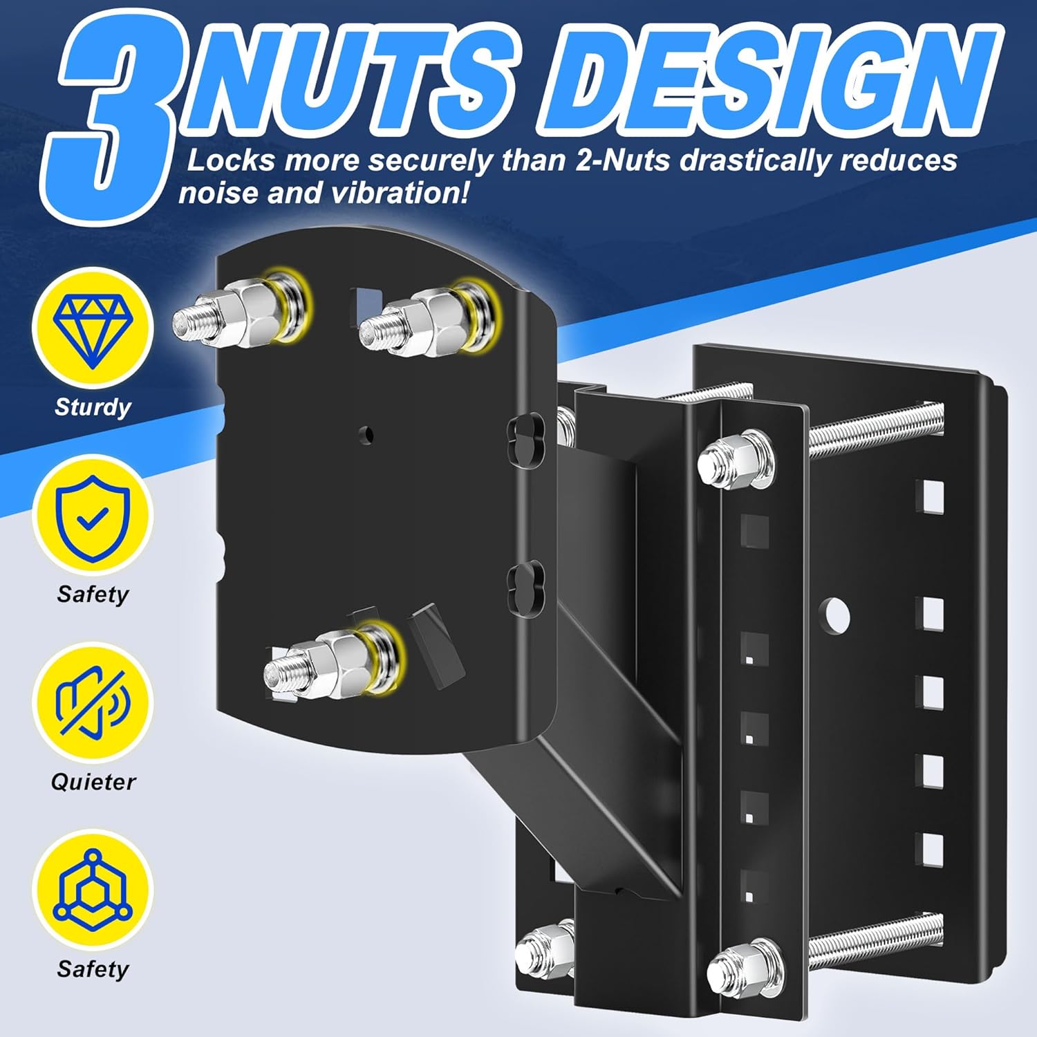 Foozet Trailer Spare Tire Mount Bracket, Heavy Duty Spare Tire Carrier Mount for Boat and RV, Fits Most 4 5 6 Lugs Wheels on 4", 4.25", 4.5", 4.75", 5" or 5.5" Bolt Patterns, Holds up to 160 Lbs