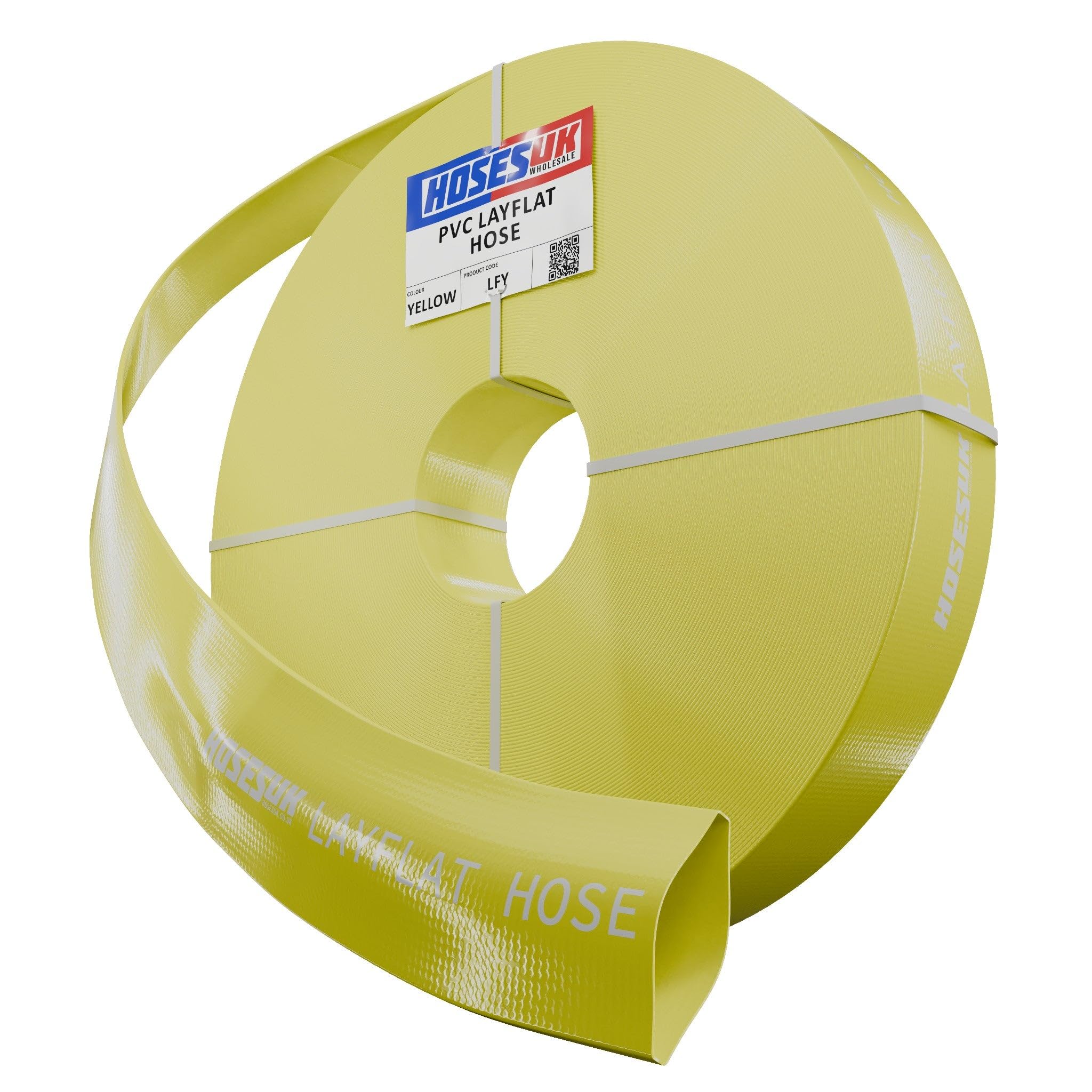 30 Metre (98.4ft) x 63mm (2½") Diameter Layflat Water Hose Pipe Yellow