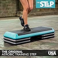 Vista 2 de The Step Original Aerobic Platform, Health Club Size Steppers for Exercise with risers for adjustable Home Workout, stair stepper for exercise and