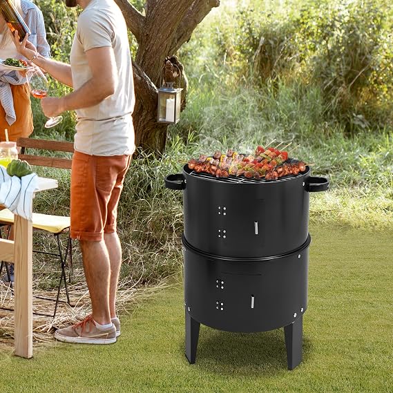 Horno de ahumar desmontable 3 en 1, parrilla multifuncional 