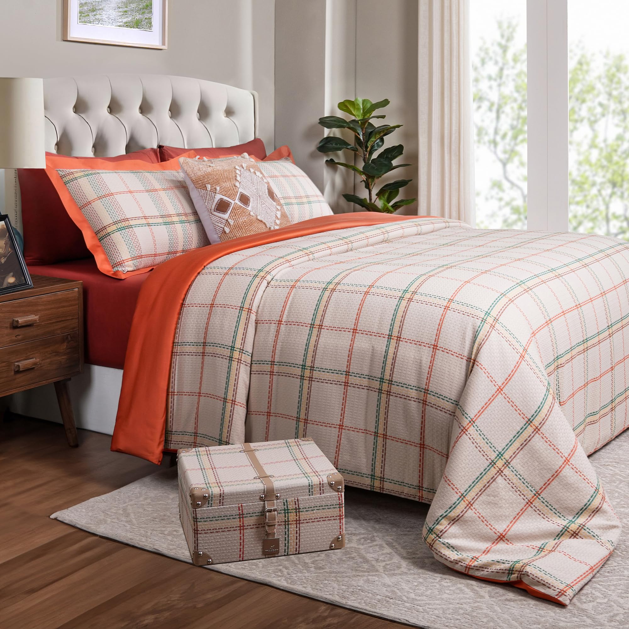 maspar 8-Piece Cotton King Size Bedding Set for Gifting - Includes Duvet Cover, Bed Sheet, Pillow Cases, Cushion Cover & Box-image-13