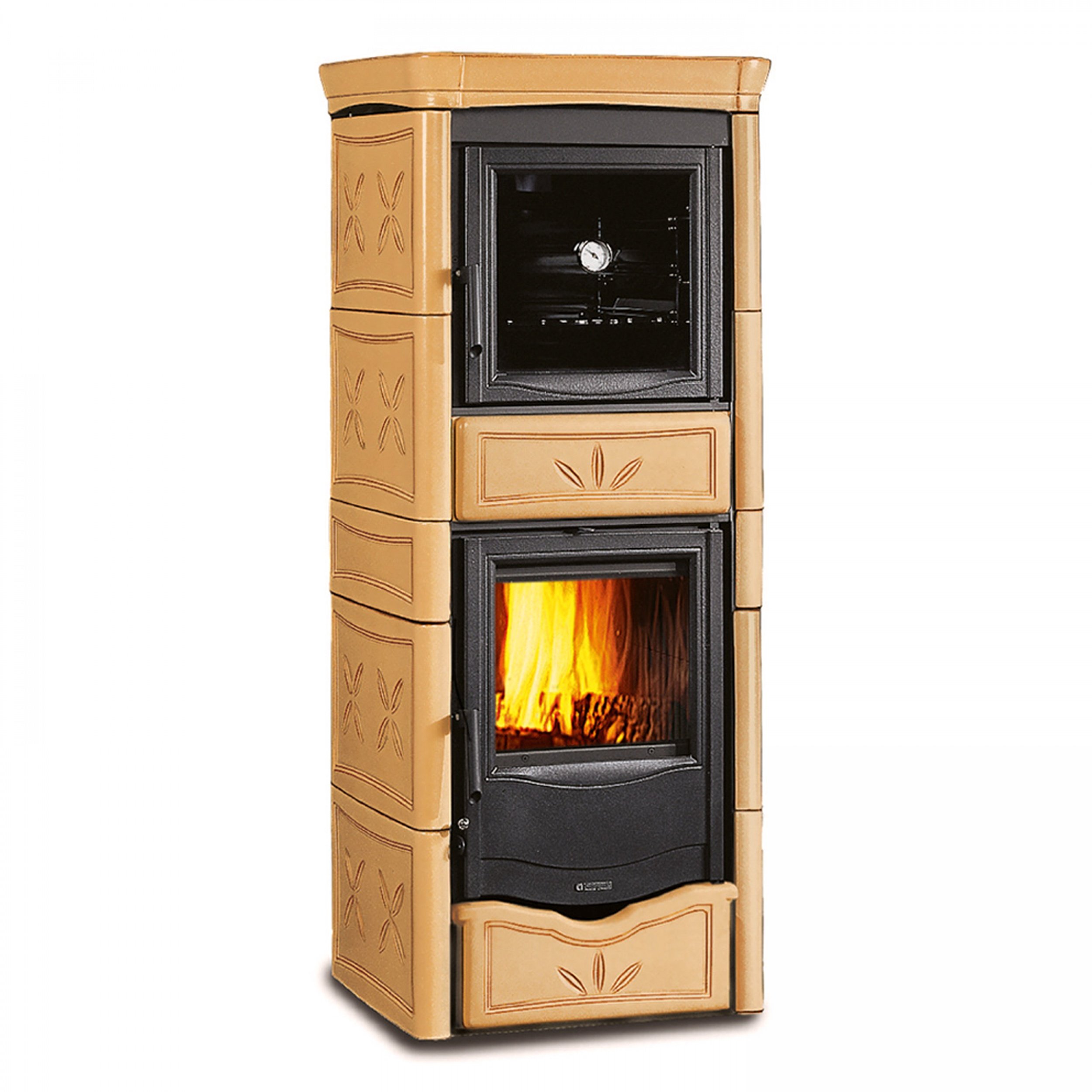 La Nordica - Stufa a Legna Nicoletta con Forno Evo Finitura Maiolica Cappuccino da 58,7cm
