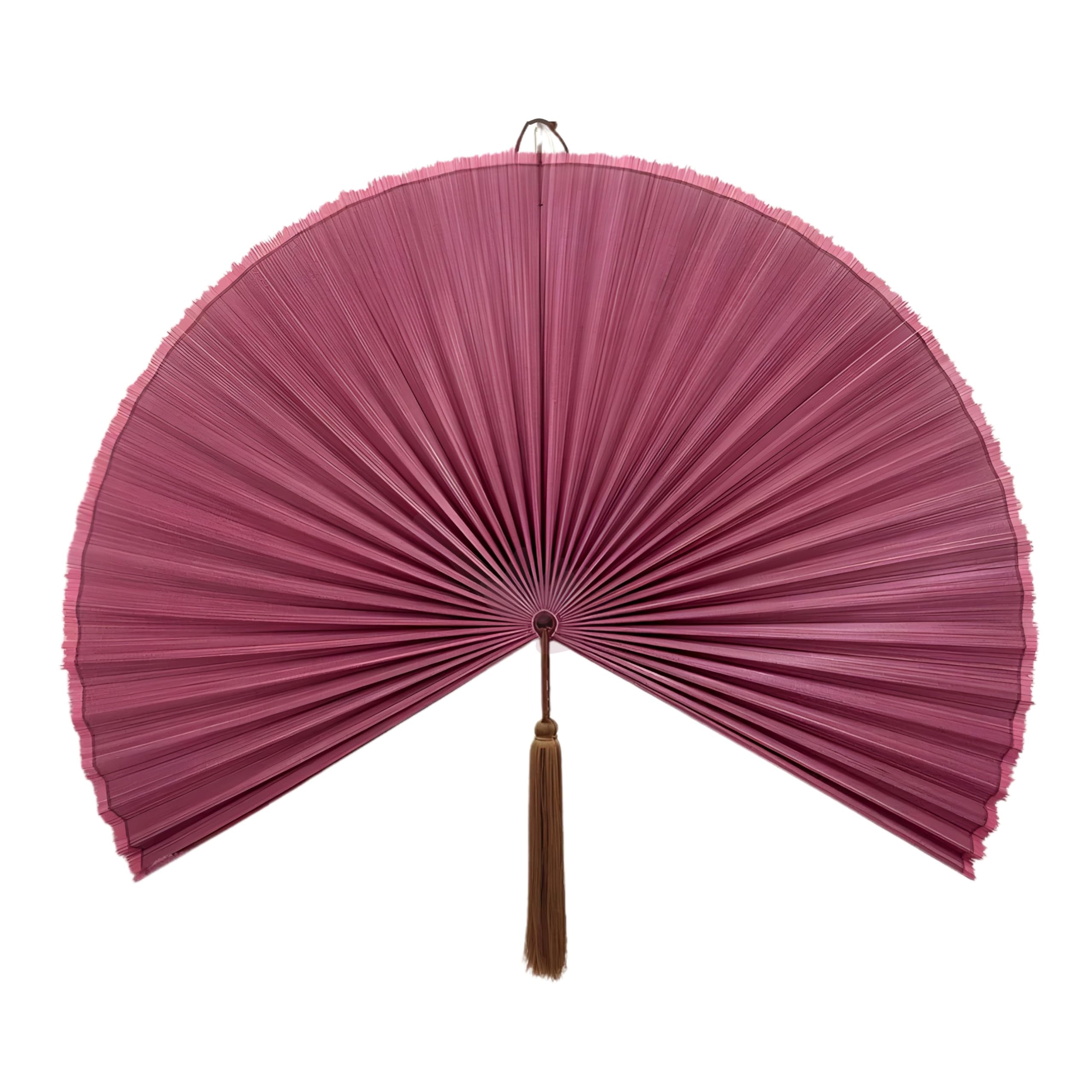 Handgefertigter großer Bambus-Wandventilator, beige dekorativer Ventilator zum Aufhängen an der Wand, Kopfteil oder Wohnzimmerdekor - gewebte Bambuskunst, Boho- & asiatisch inspirierte Heimdekoration