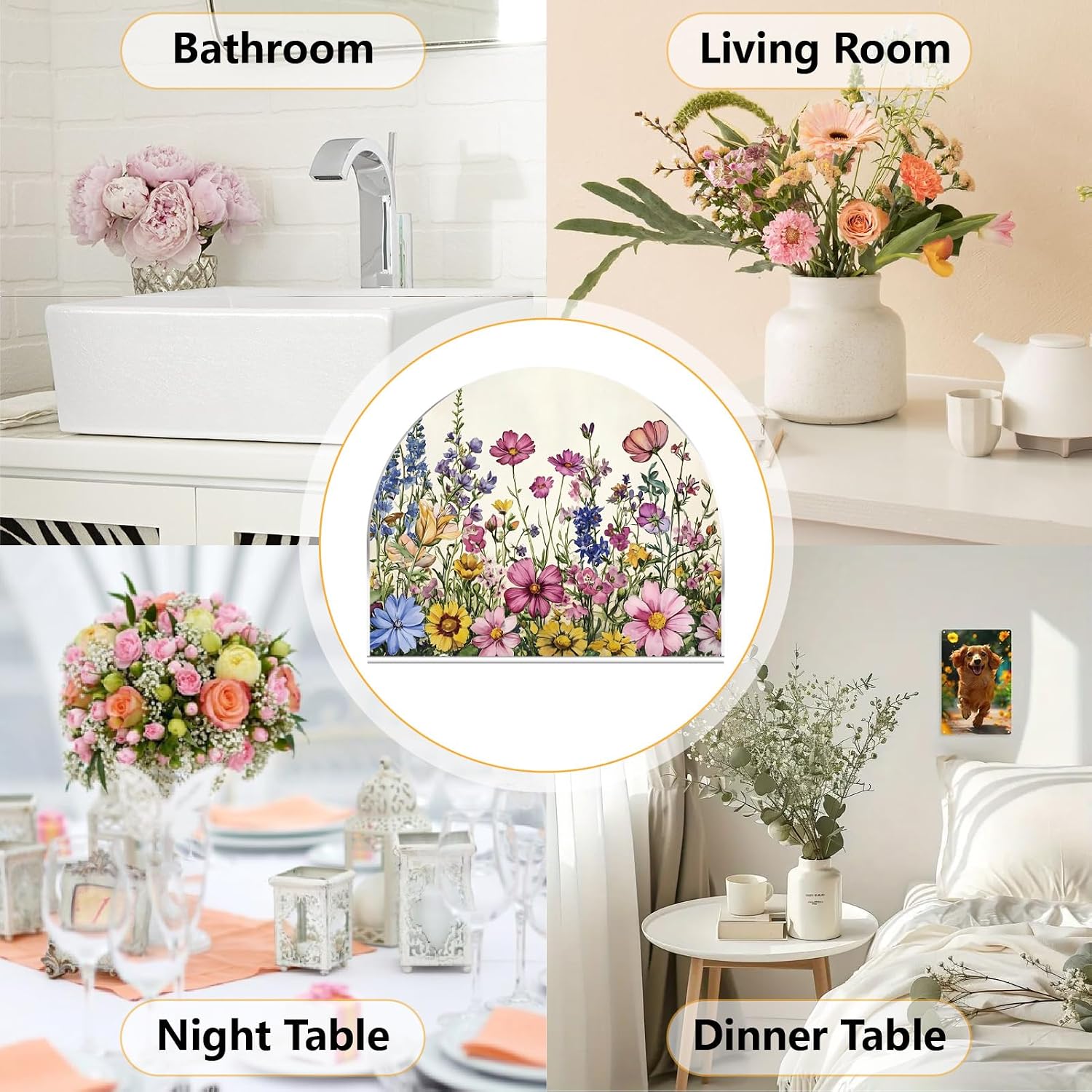 Flowers Napkin Holder for Table Decor 4.92 x 4.13 x 1.97 Inch