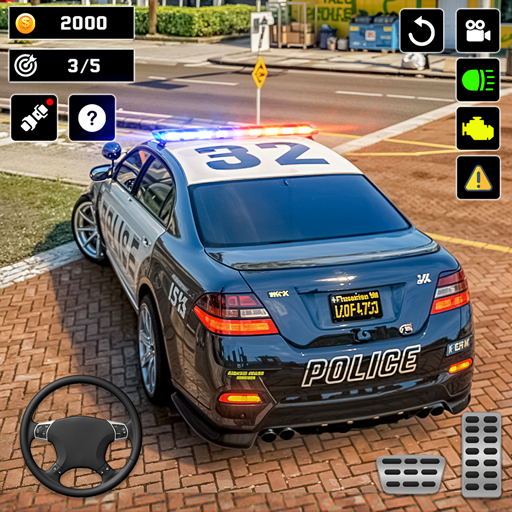 Echtes Fahren, Open-World-Polizeiautosimulator, Polizistenspiele – Grand Gangster Urban City-Rennen und Polizei, die Autofahren verfolgt – Autospiel