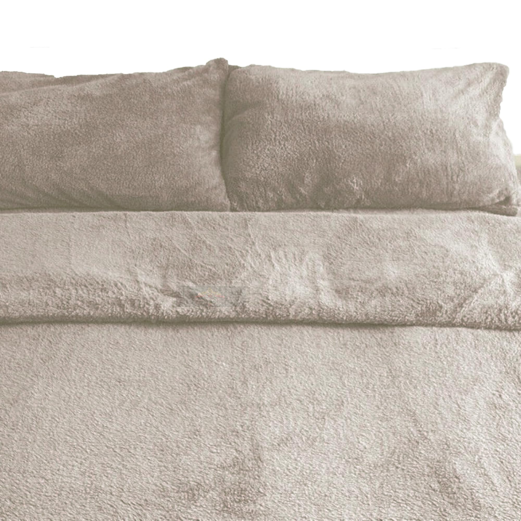 PARADISE STAR Teddy Fleece Duvet Quilt Cover Bedding Set including Matching Pillowcase Fluffy Thermal Warm and Cosy Mink Single 135cm x 200cm Approximate - Image 2