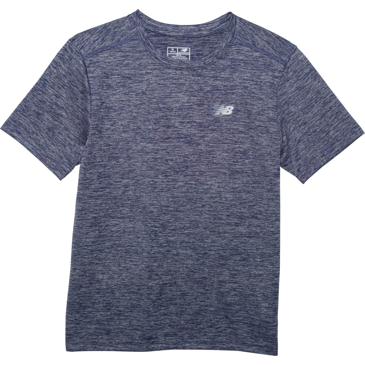 New Balance Boy's Short Sleeve Performance Tee, 4 Heather Gray