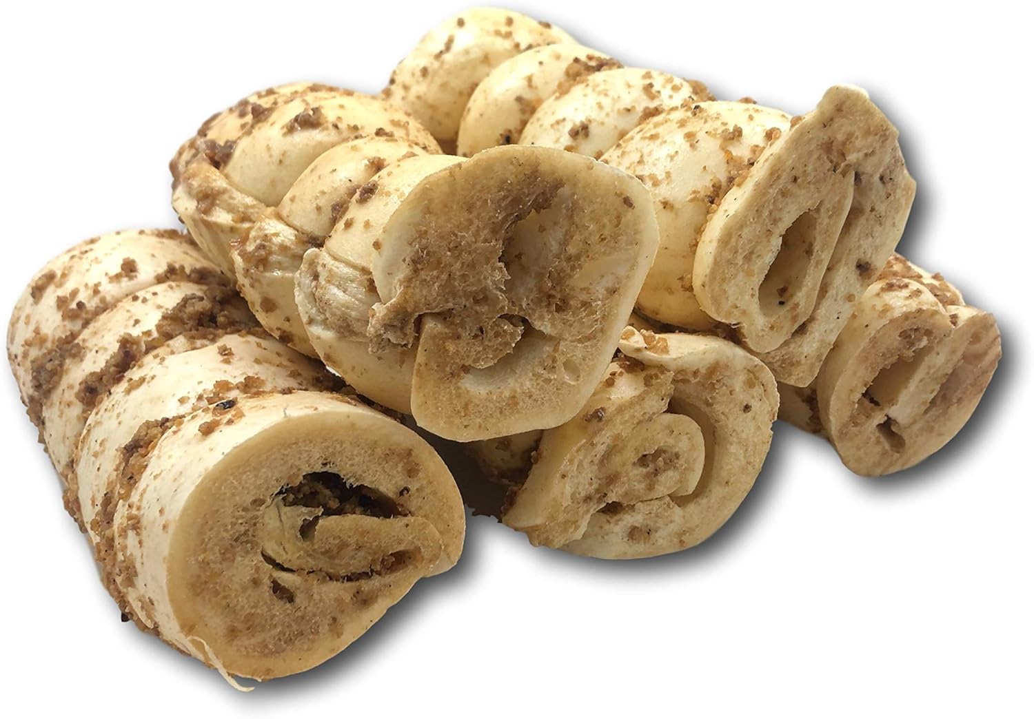 Top Dog Chews – 6” Buffalo Beef Cheek Rolls with Bully Dust Sprinkles, 5 Pack, Long Lasting Dog Bones for Aggressive Chewers, Rawhide Free Dog Treats