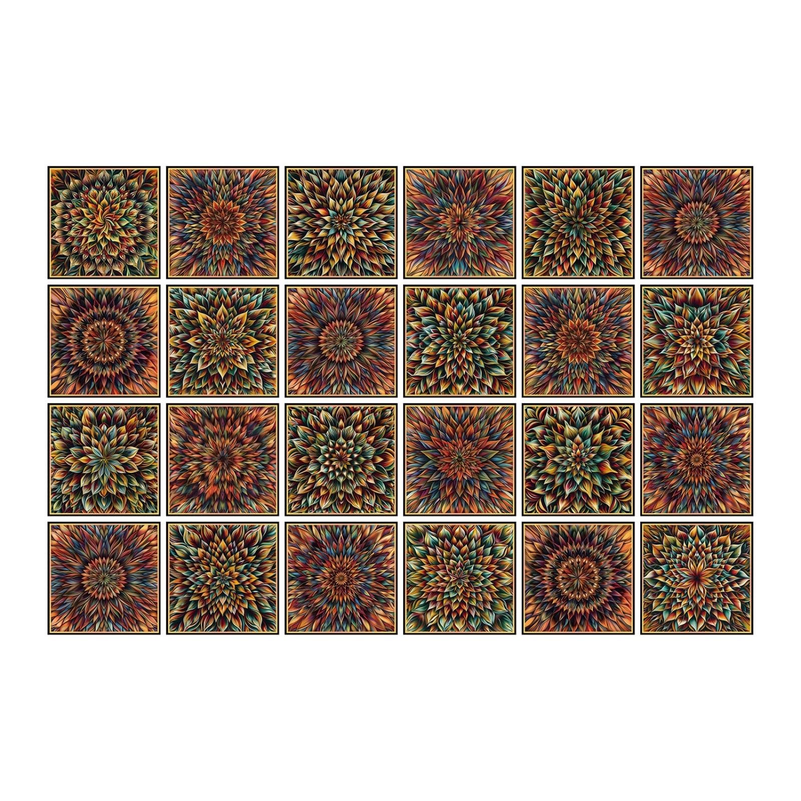 LMYSXAOZ Stick on Tiles 15x15cm Mandala Peel and Wall Stickers Waterproof Oil Proof PVC Decorative for Bathroom Washroom Bedroom,Floor