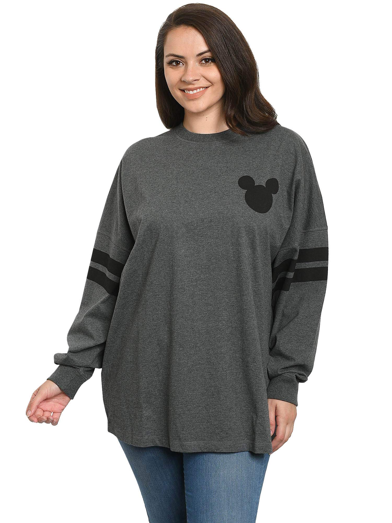 Disney Jersey Damen Oversized Mickey Minnie Mouse Langarm