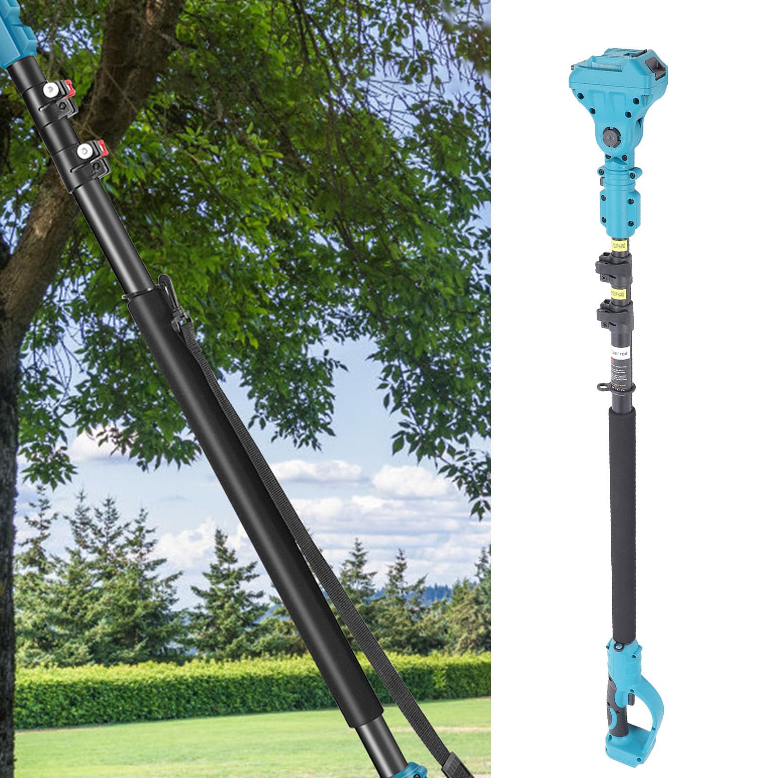 Poste Telescópico de Motosierra de Aluminio Ajustable con Antideslizante para Corte de Ramas de Alta Precisión, Apto para Batería BL1830B BL1840B BL1850B, Herramienta Versátil para Jardineros