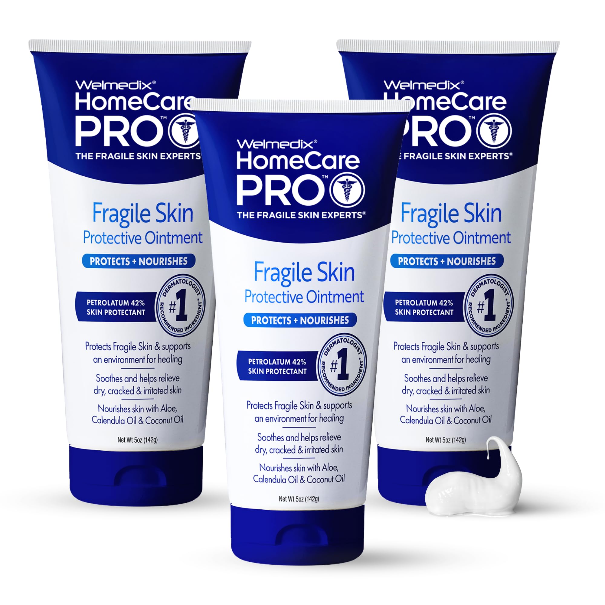 Welmedix Fragile Skin Protective Ointment | Hospital Grade Healing Ointment, Barrier Cream & Skin Protectant w/Calendula for Treatment of Eczema, Psoriasis, Dermatitis, Bed Sores, Chafing (Pack of 3)