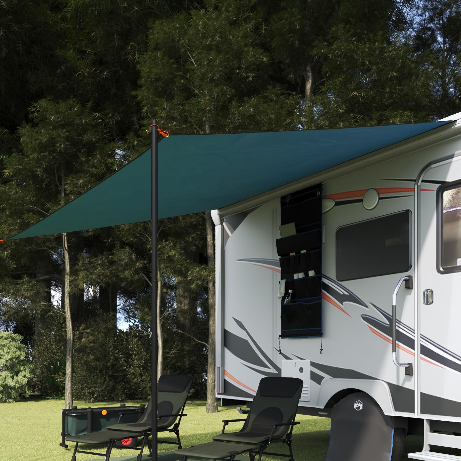 Tarp impermeabile 350 x 240 cm per campeggio spiaggia escursionismo leggero portatile esterno