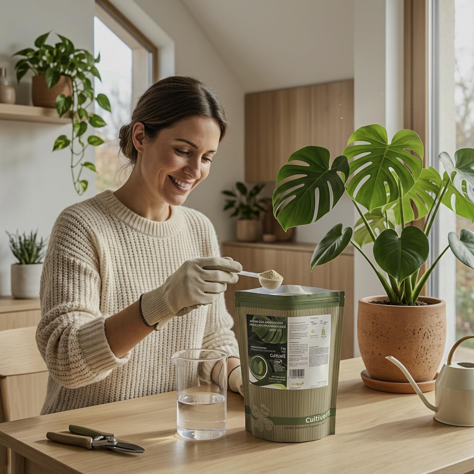 CULTIVERS Abono Aminoácidos 80% 1 kg Ecológico Fertilizante Plantas Huerto y Jardín