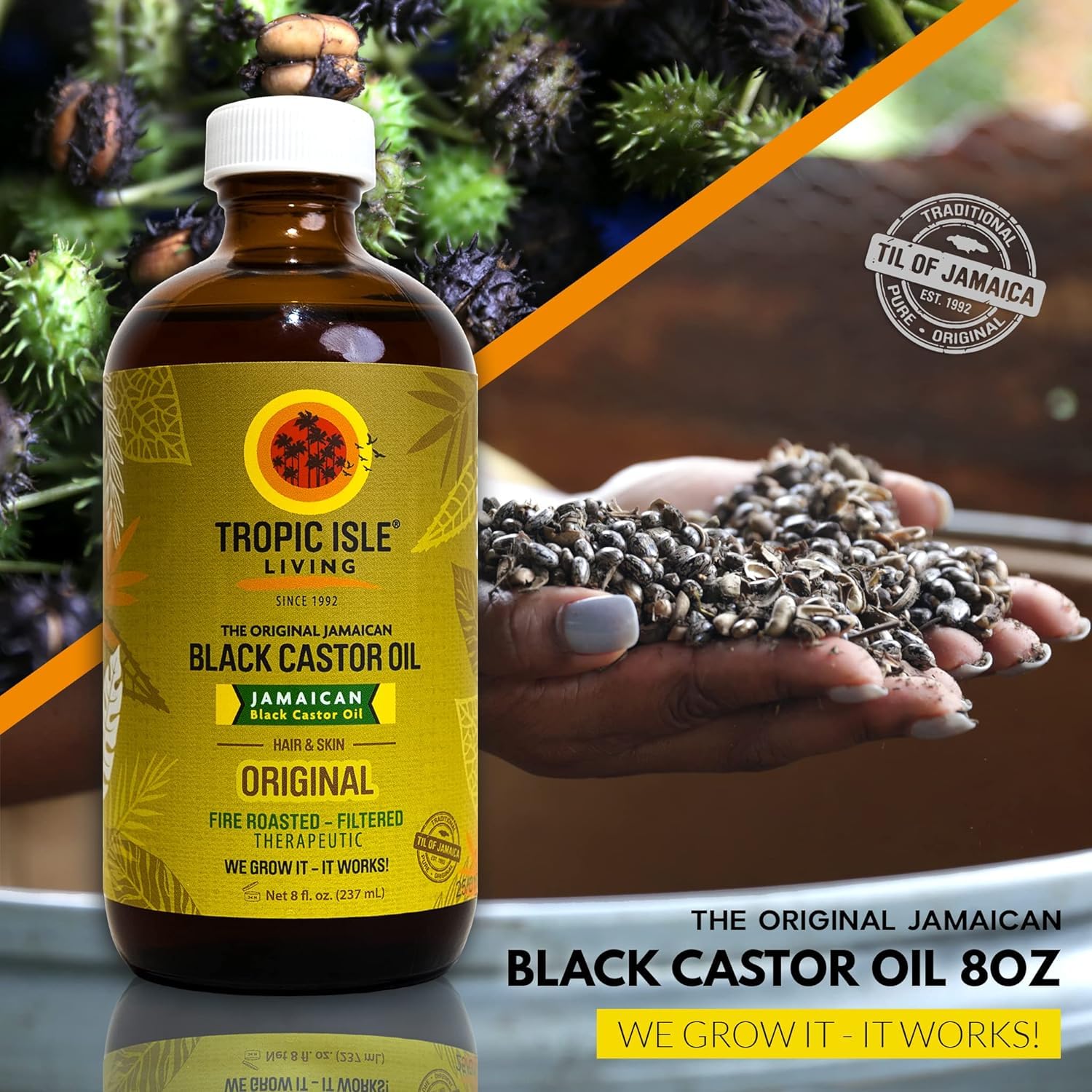 Tropic Isle Jamaican Black Rizinusöl – 4 Oz (ca. 118 Ml), 100% Rein Für Haar, Wimpern & Haut