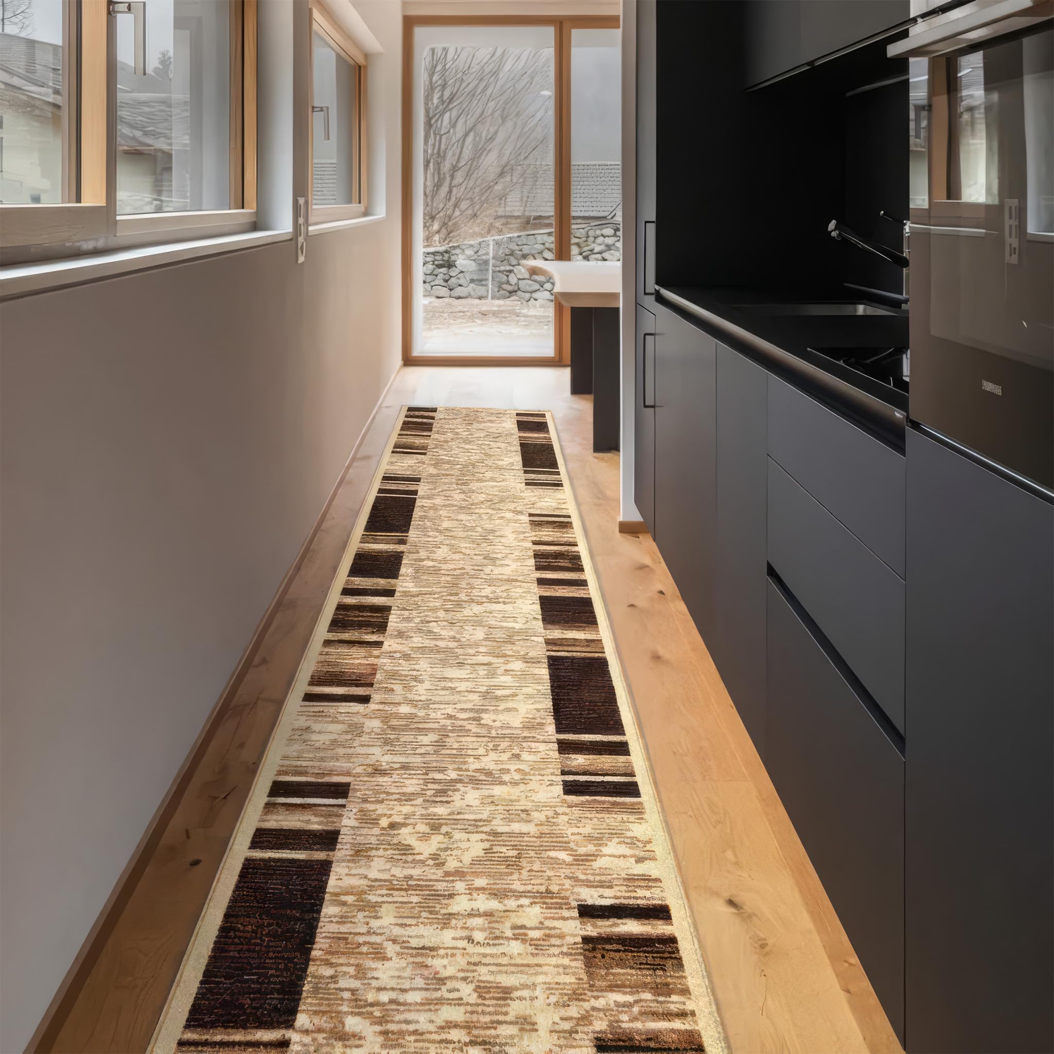 Floordirekt Teppichläufer Navona - Läufer für Küche, Flur & Wohnraum - Feinschlingen Teppich - rutschfest & antistatisch - Küchenläufer Flurteppich Flurläufer