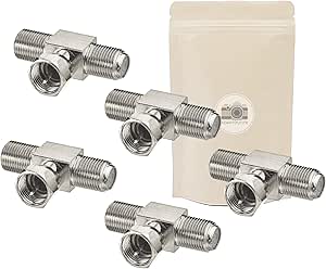 Adattatore SAT/Antenna | IEC  Coassiale  Maschio | 2x Femmina Coassiale Placcato Nickel 75 Ohm T Splitter Metallo Arg - Foto 8
