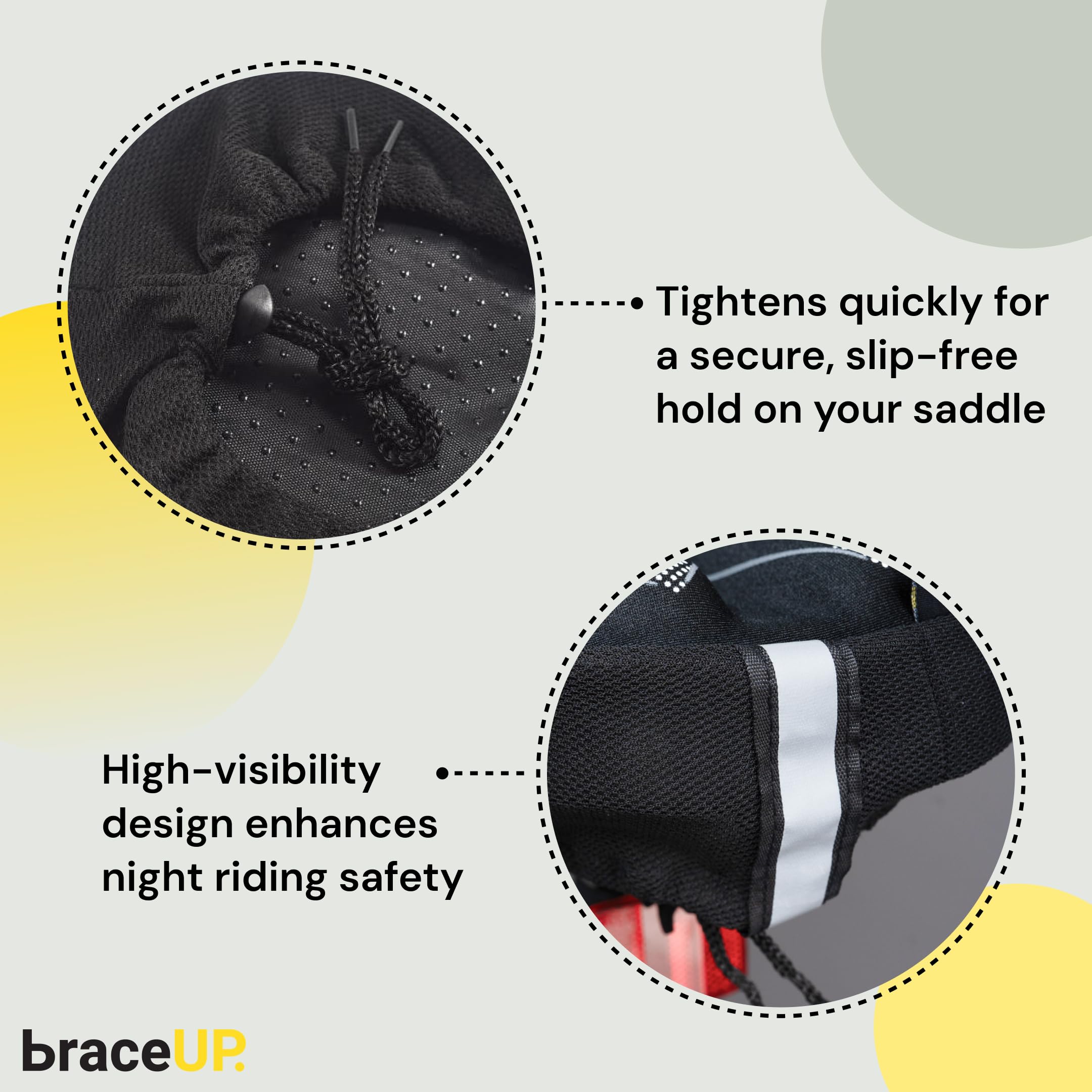 BraceUP Gel Bike Saddle Cover – Extra Thick Cushion for Cycling | Exercise Bike;