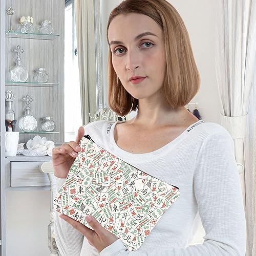 Vista 5 de WZMPA Mahjong Luck Cosmetic Bag Mahjong inspirado regalo Mahjong cremallera bolsa bolsa mahjong mercancía, Mahjong, Ajuste