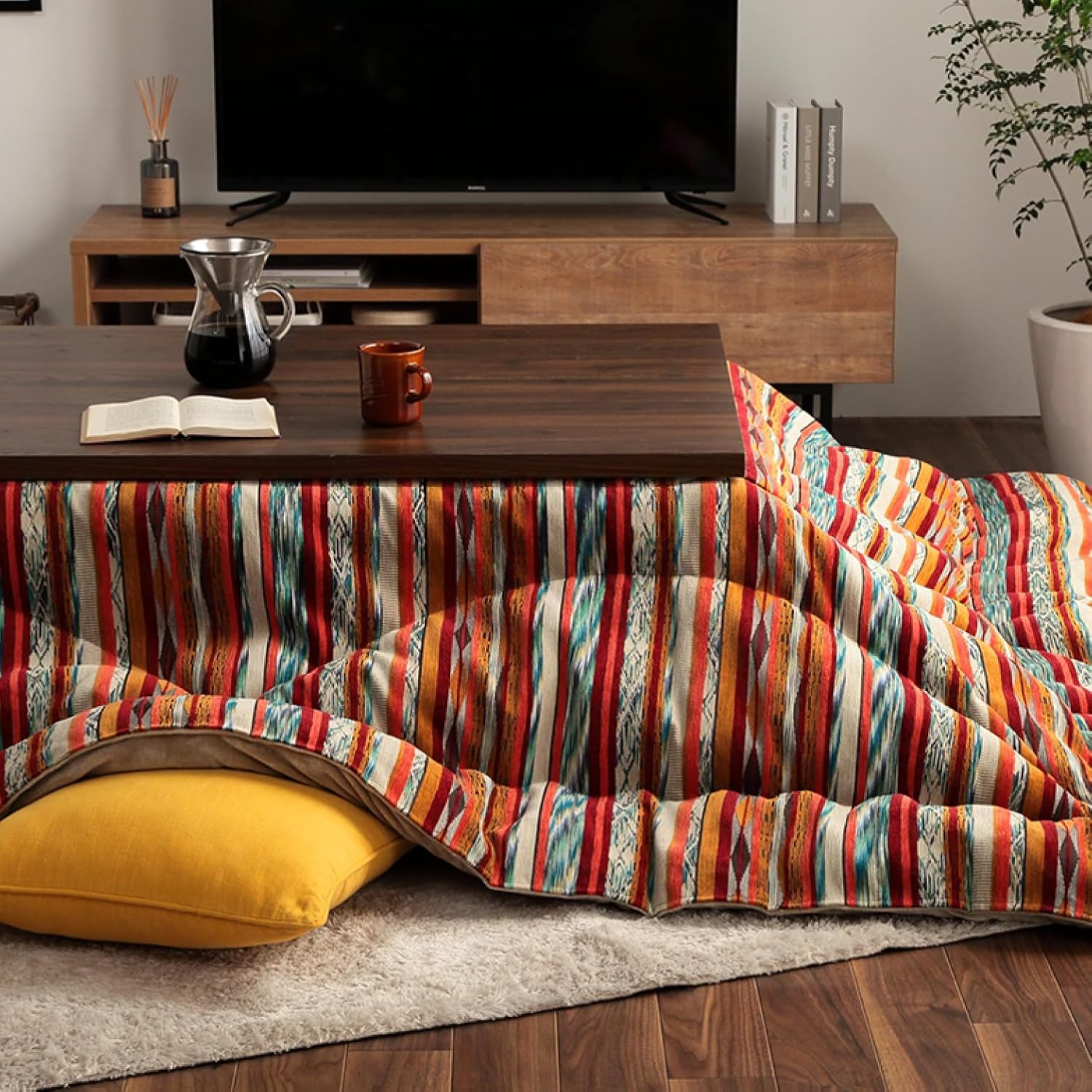 IKEHIKO Kotatsu Futon Fluffy Premium Flannel Table Blanket Purple Japan 2337 (200×250cm (Rectangle))