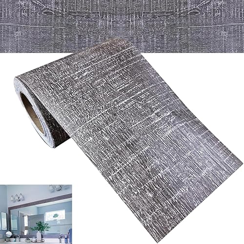 MULLSAN Papel tapiz de madera gris de 32.8 ft, despegar y pegar, revestimiento de pared de cocina, baño, dormitorio, azulejos de decoración