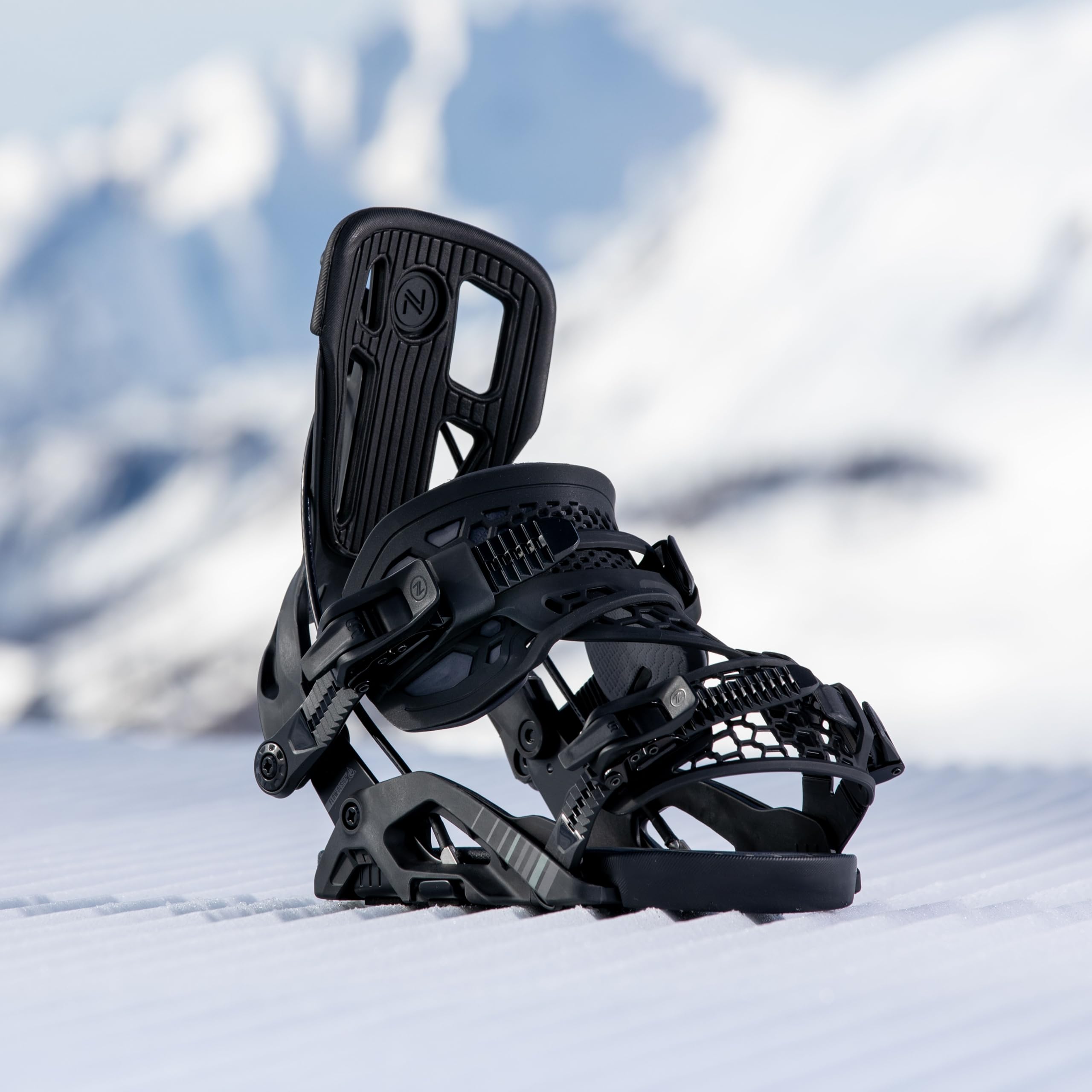 Nidecker Flow Fuse Hybrid Snowboard Bindung Dual-Entry System mit Hybrid-Strap & glasfaserverstärkter Nylonbasis