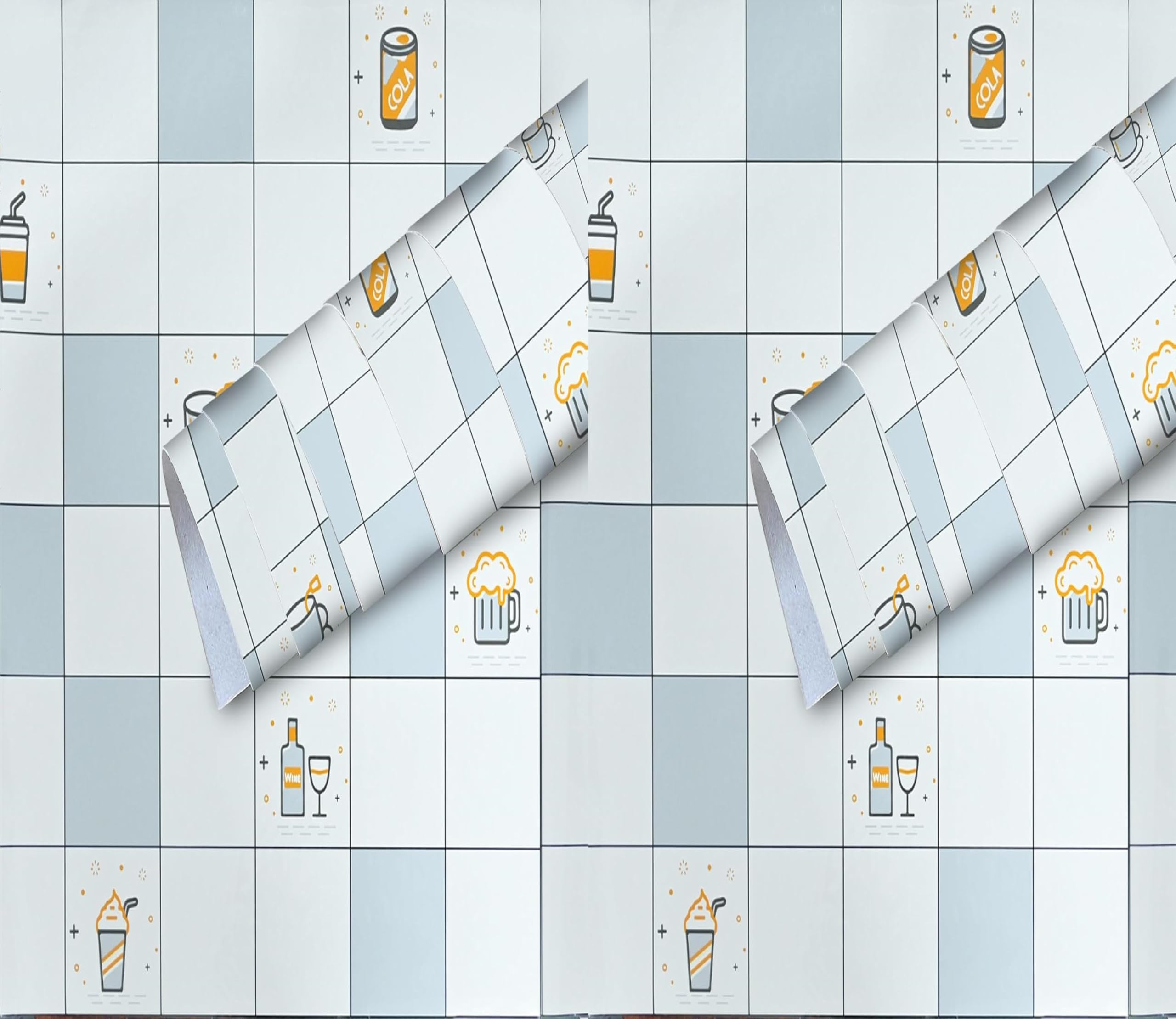 Liquid Theme Blue Wallpaper Roll 60x200 cm – Self-Adhesive Waterproof PVC Peel & Stick Decorative Wallpaper for Kitchen Cabinets Walls & Backsplash – Pack of 2 Coverage 25.84 Sq Ft