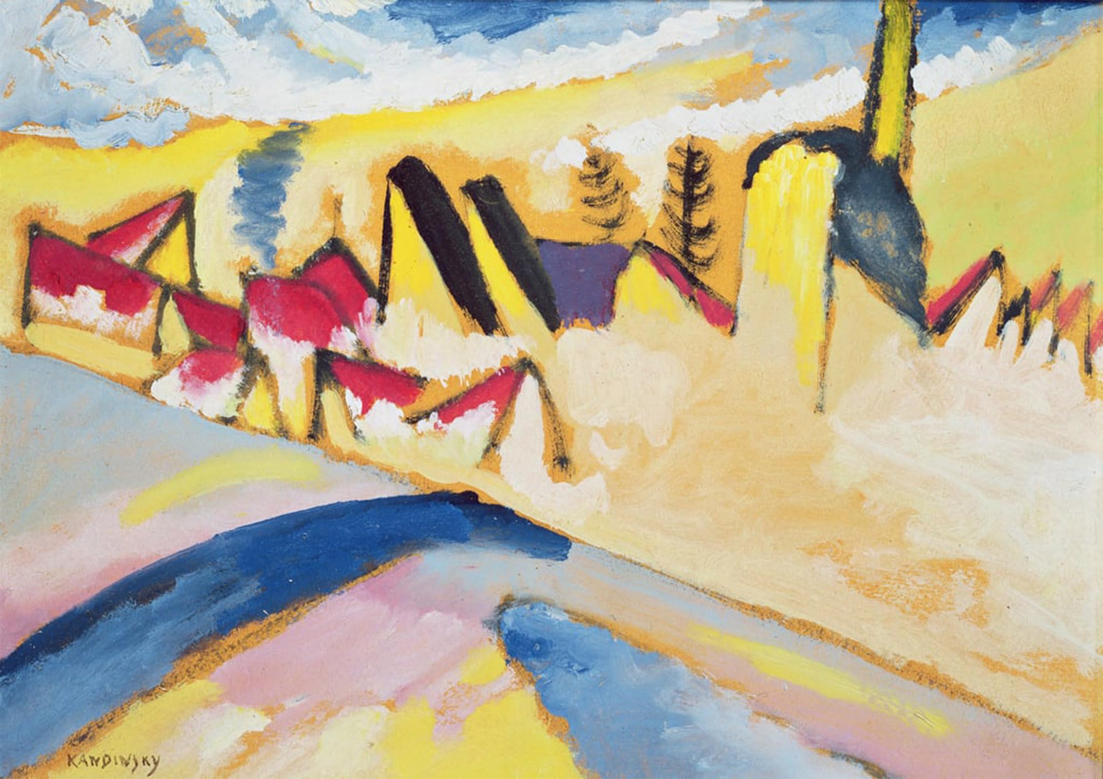 SERENDIPITP Vintage Wall Art Canvas Nordic Poster Canvas Print Picture Study in Winter C. by Wassily Kandinsky Wall Art Poster for Home Decor 60x90cm