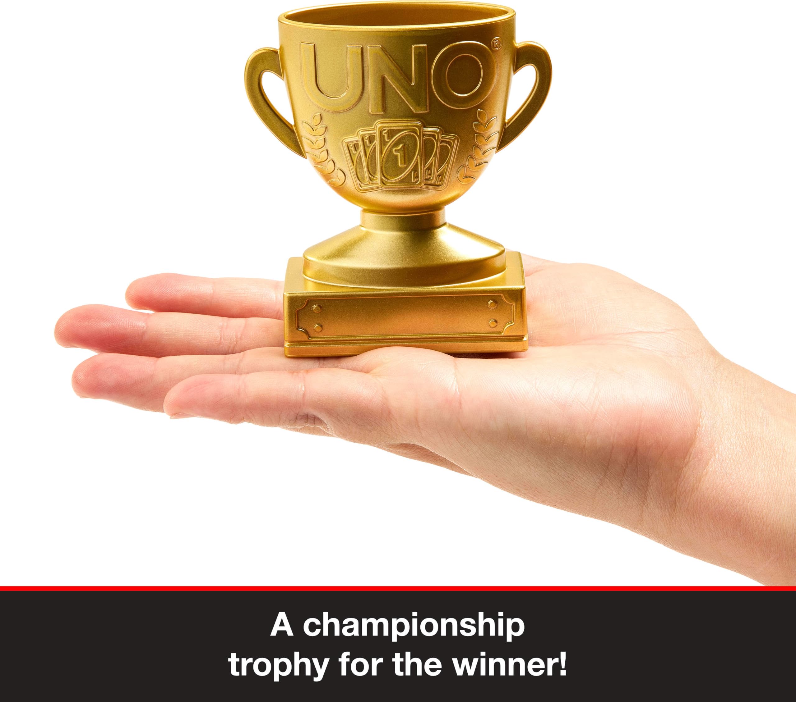 Mattel Games UNO Série Championnat Coffret Tournoi Étendu, 7 ans et plus | Tableaux, marqueurs et trophée pour groupes de 6 à 30, fêtes, réunions, soirées jeux, JNL27