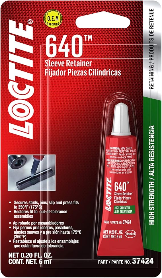 LOCTITE 640 HighStrength Sleeve Retainer, HighTemperature, High