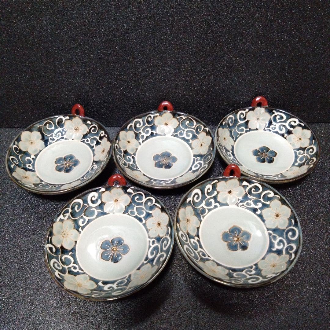 波佐見焼 龍庵窯 小皿5枚 新生活 テーブルコーディネート 節句 会食 未使用