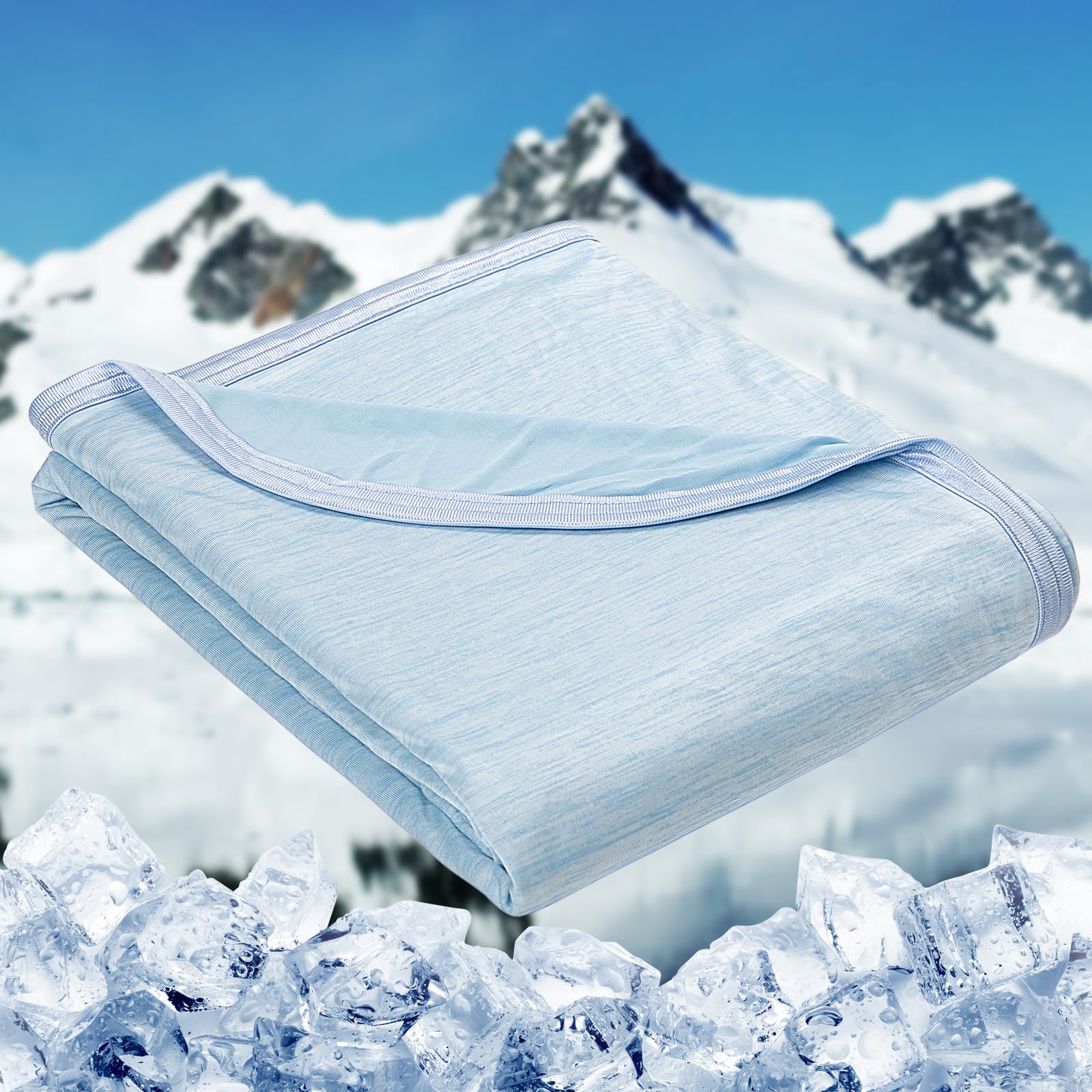 HOMFINE Cooling Blanket for Hot Sleepers Twin Size, Light Blue 60"x80"