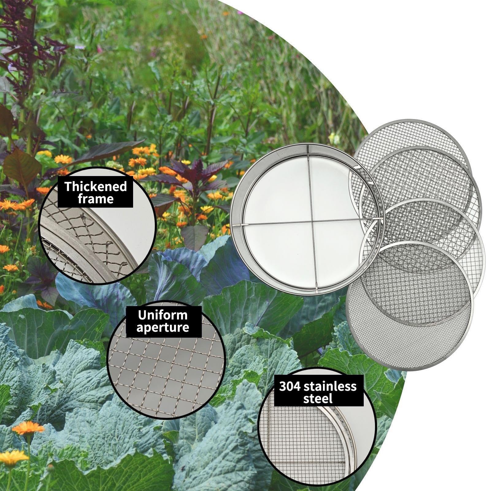 Cribado de compost genérico – Malla de cribado compacta para jardín, tela de tamizado para guijarros, para jardinería, macetas de césped y basura de compost