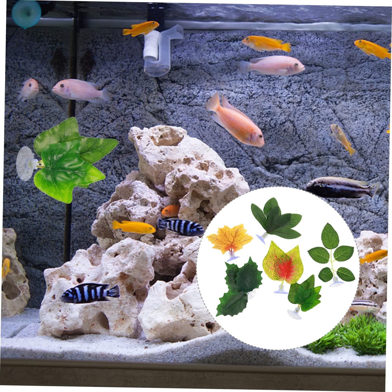 Happyyami 12piezas Artificiales para Simuladas Decoración Lifelike Succión para Sustrato De para Acuáticos y Habitaciones De Betta