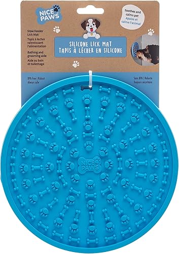 NICE PAWS Alfombrilla para lamer perros y gatos Divertida almohadilla de distracción para perros con ventosas, ideal para el tiempo de tratamiento,