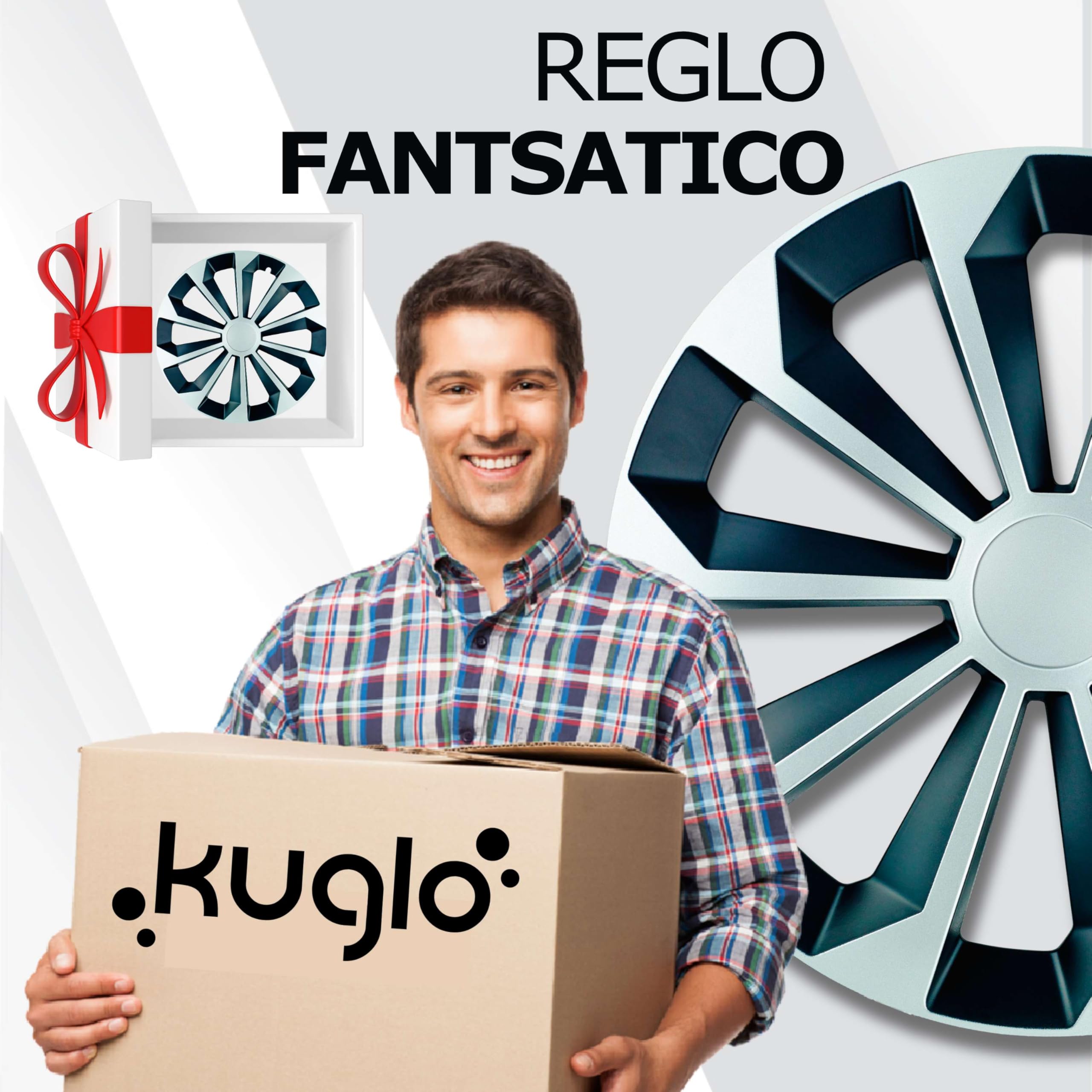Albrecht Copricerchi 14 Pollici Argento/Nero Neri per Cerchioni in Acciaio - Borchie Pollici Fame in plastica di Alta qualità con Rivestimento a Strati - Made in EU