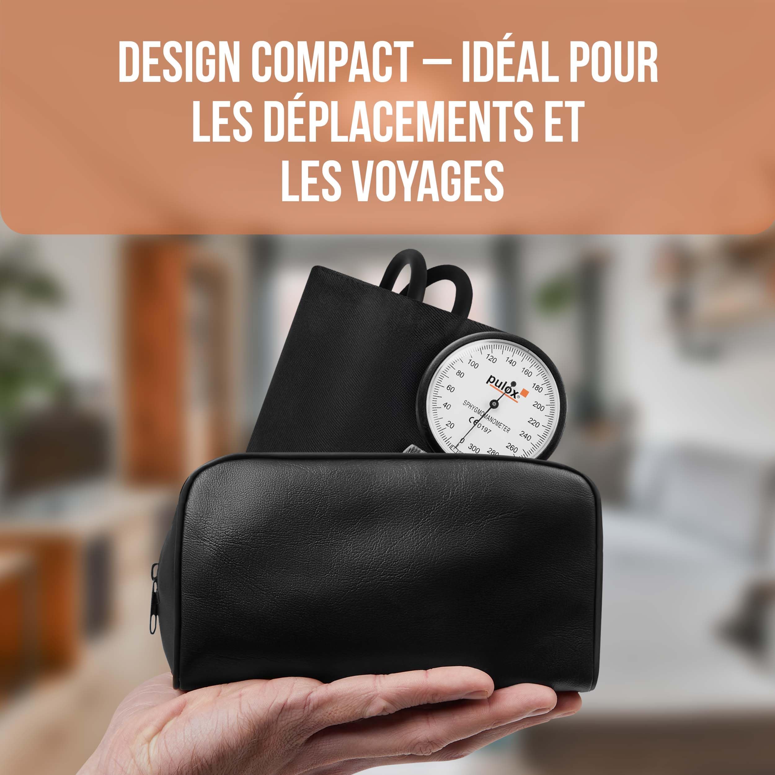 Pulox Tensiomètre Manuel - Sphygmomanomètre Anéroïde pour la mesure de la pression artérielle au niveau du bras | Sphygmomanomètre anéroïde pour mesure manuelle de la pression artérielle sur le haut du bras avec sac