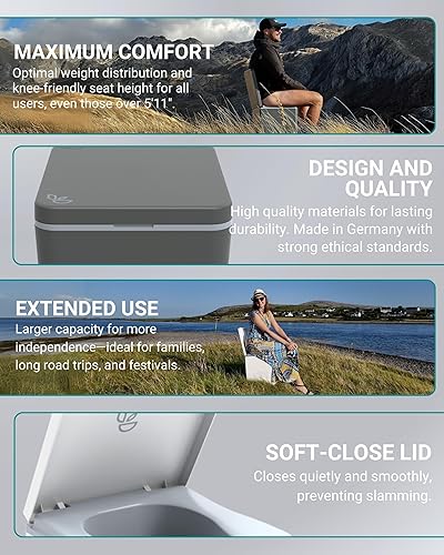 Miniatura 4 de TRELINO Inodoro de compostaje Evo  Inodoro portátil para camping y al aire libre  Inodoro  Inodoro para furgonetas de camping