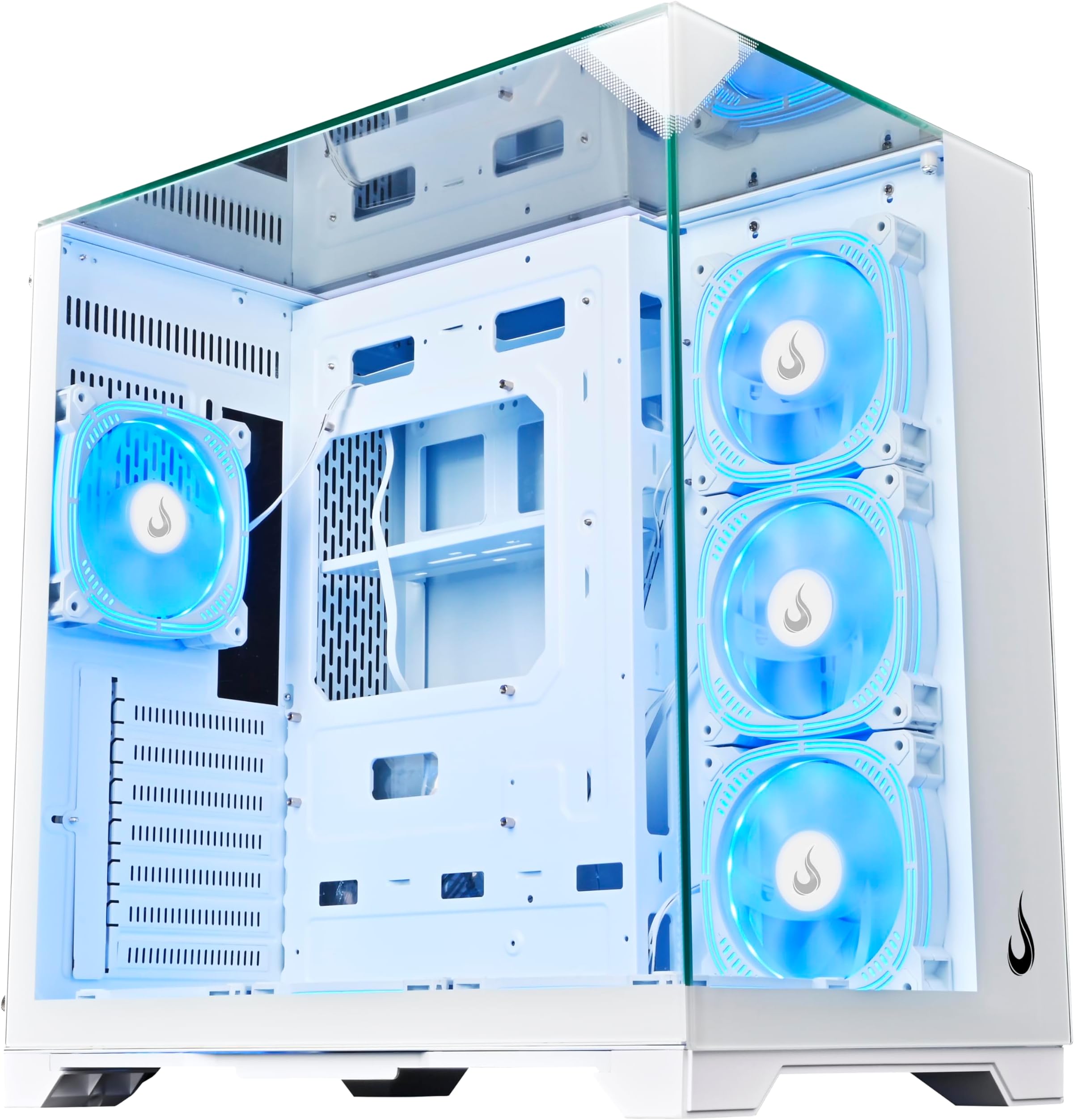 Gabinete Gamer Aquário | Rise Mode | Full Glass Branco | S/fan | Amazon ...