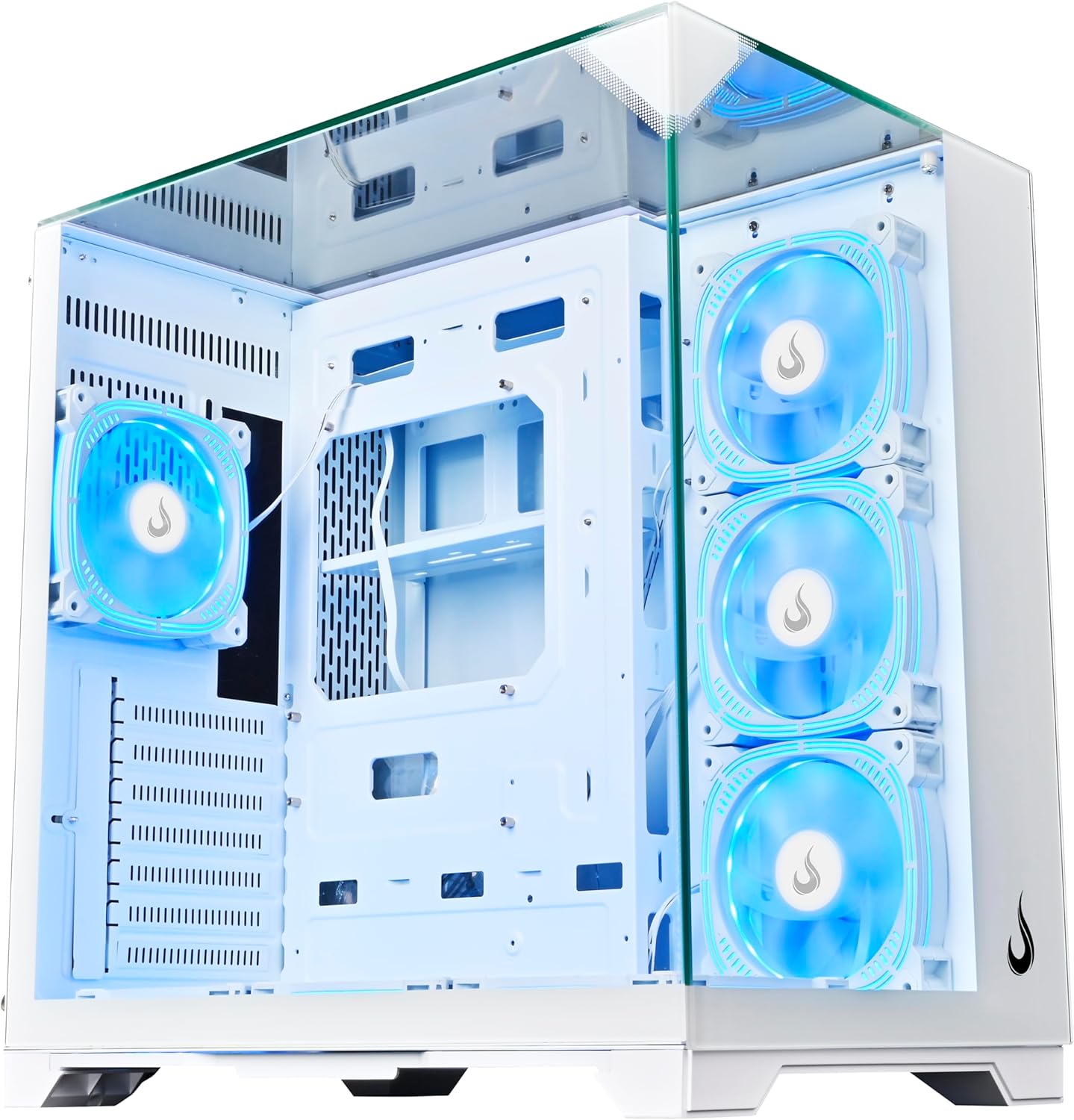 Amazon.com: Case Computer Rise Mode USA Galaxy Full Glass, Mid Tower ...