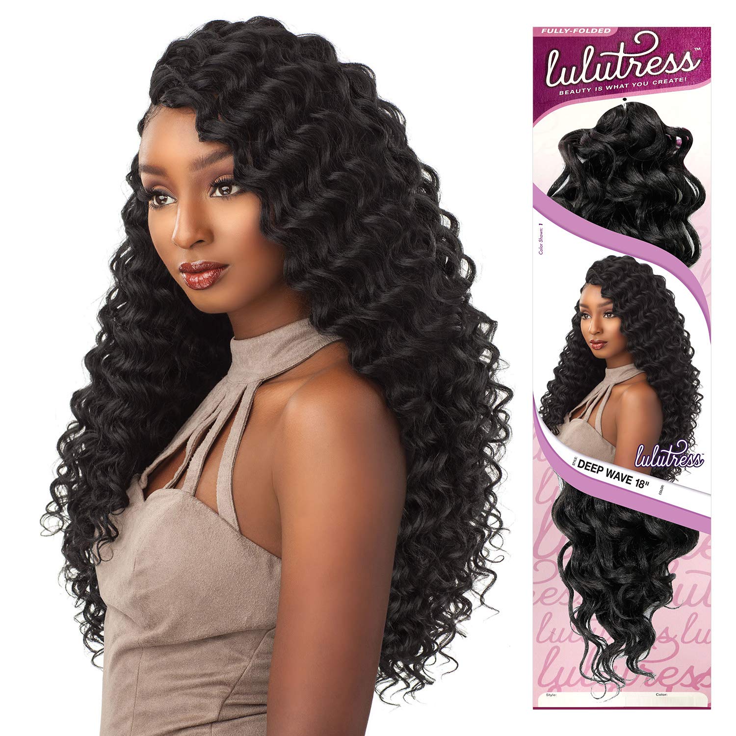 MULTI PACK DEALS! Sensationnel Synthetic Hair Crochet Braids Lulutress Deep Wave 18" (6-PACK, 1)