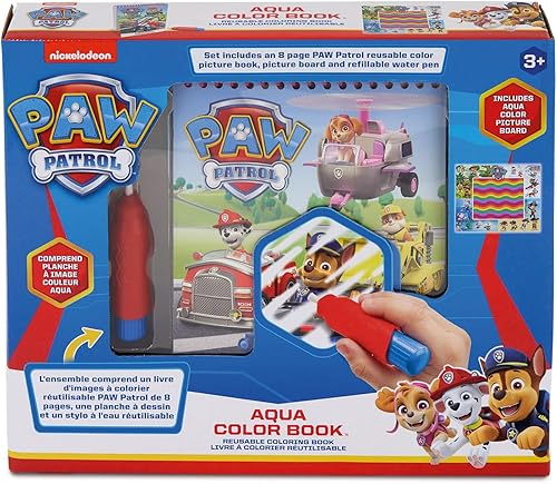 Miniatura 2 de Paw Patrol Aqua - Libro reutilizable para colorear al agua para niños pequeños, pintura con agua, libro para colorear jumbo, libro de dibujo para
