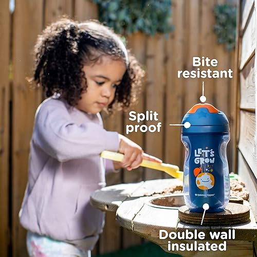 Miniatura 6 de Tommee Tippee Botella de agua deportiva para niños pequeños, mayores de 12 meses, 10 onzas, vaso para sorber a prueba de derrames, taza para beber