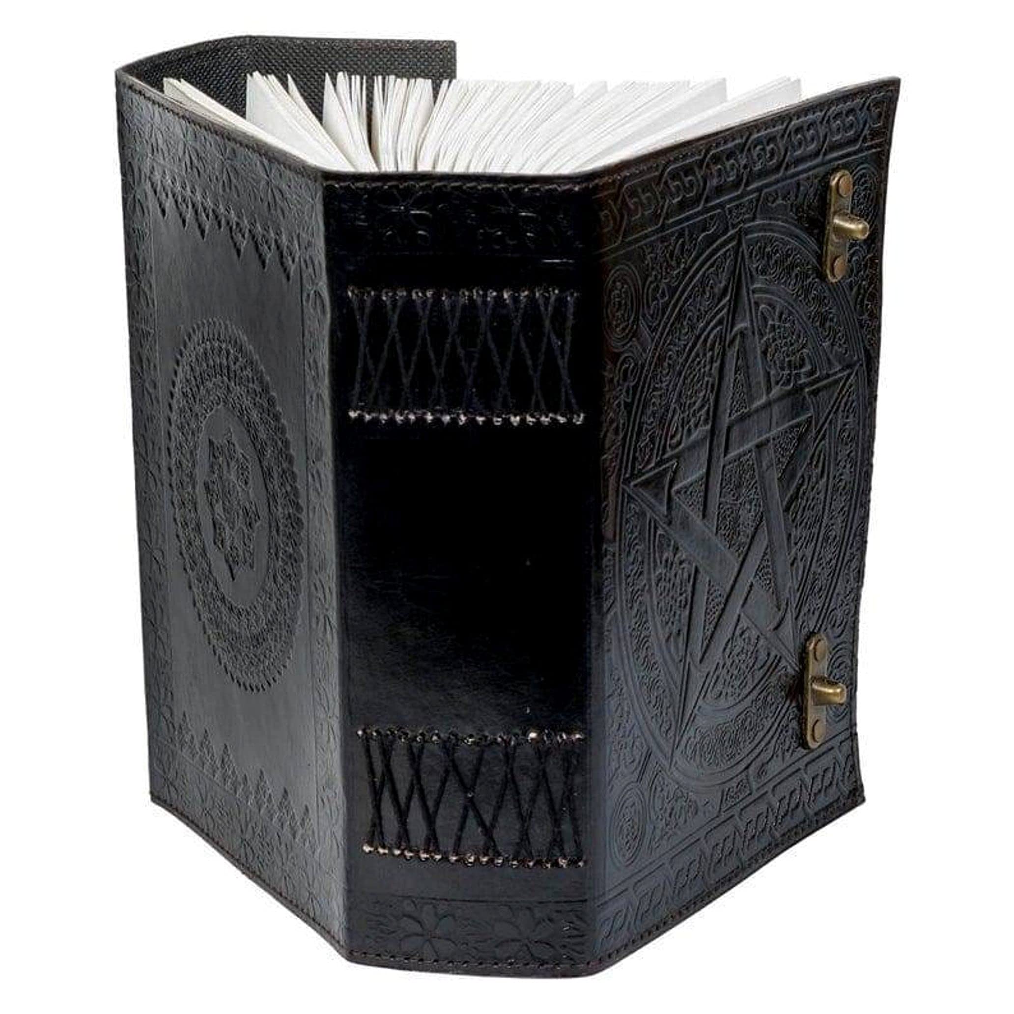 600 Seiten großes Pentagramm-Tagebuch | Leder-Tagebuch | geprägtes großes Pentagramm-Notizbuch | Leder-Notizbuch | handgefertigtes Leder-Tagebuch | Leder-Grimoire | Leder-Skizzenbuch 7 x 10